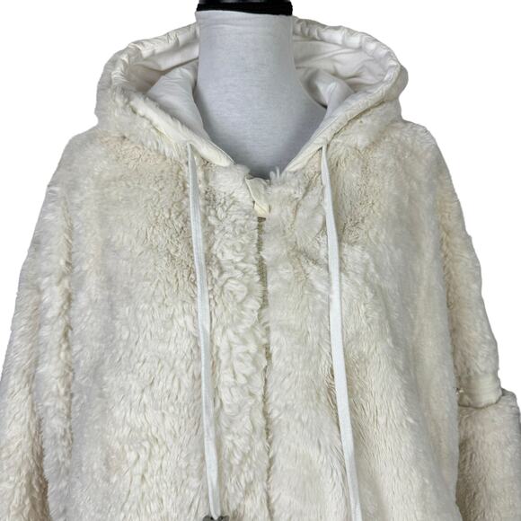 Free People Movement | Take a Moment Ivory Faux Fur Hooded Oversized Jacket - Picture 7 of 16